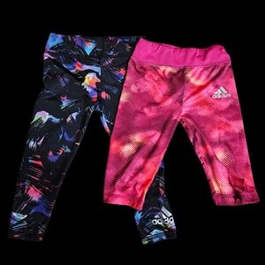 Adidas Kids' Vibrant Pink and Black Leggings